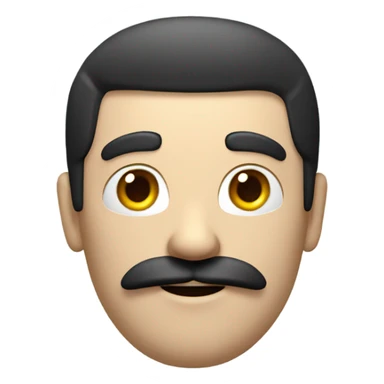 3d animation man. with black hair and moustache sticker