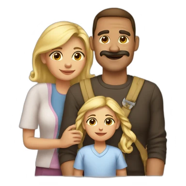 Papa mamá hija hijo sticker