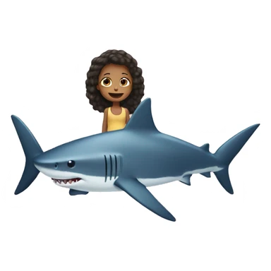 a shark with a girl sticker