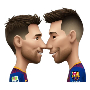 Messi kissing ronaldo sticker