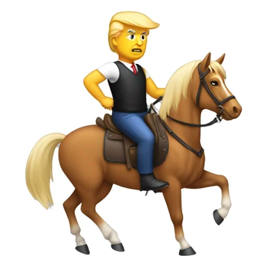 Donald trump wearing tank top while he’s riding a horse sticker