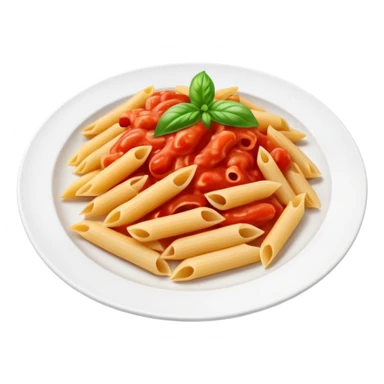 penne pasta with red tomato sauce on a plate sticker