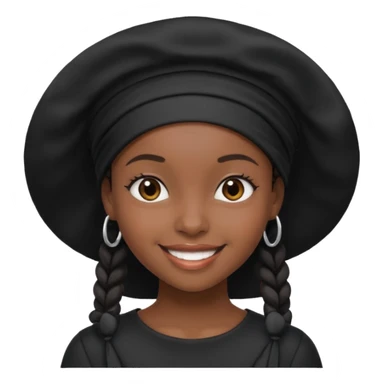 Black girl with black bonnet and black top on sticker
