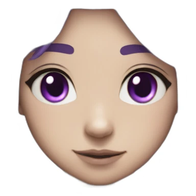 Anime mech pilot girl in a bob with purple hair gray eyes white pilot suit and cat ears sticker