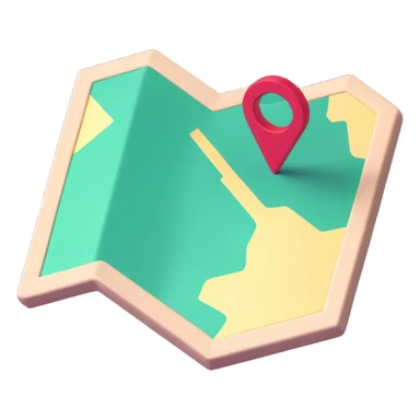 3D emoji style map pin with a shadow sticker