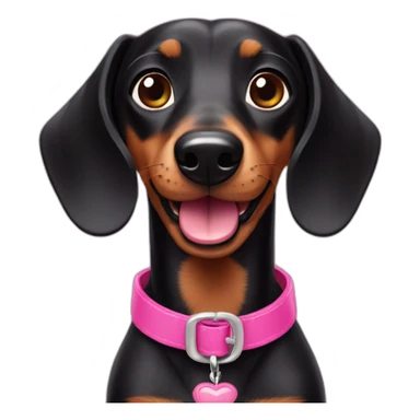 black dog dachshund in barbie style sticker