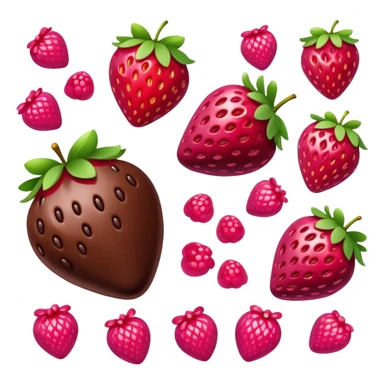 Fresas cubiertas de chocolate y decoradas rosa sticker