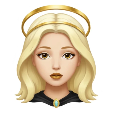 Rosalia (the singer) virgin. (Use lux album cover as reference). Hais bleached halo in hair and gold lips sticker