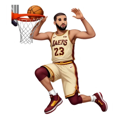 Drake dunking on LeBron James  sticker