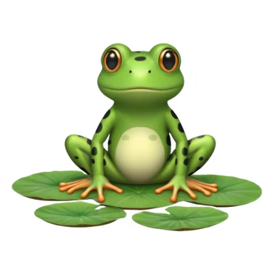 frog in striped pajamas on lily pad bed sticker
