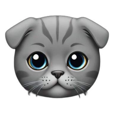 Scottish fold cat dark gray sticker