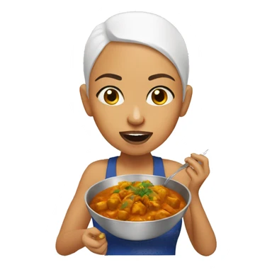Bald Mexican girl eating curry  sticker