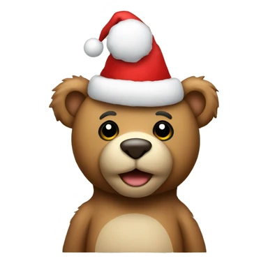 teddy bear with a Christmas hat sticker