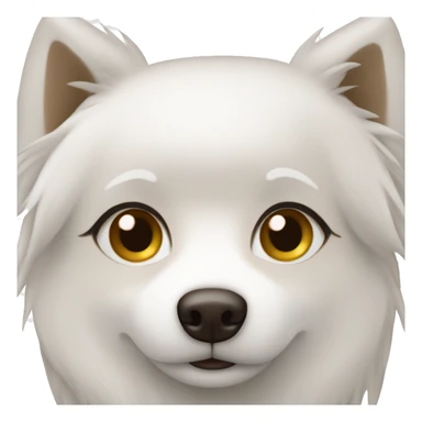 Japanese spitz dog walk brown hair girl sticker