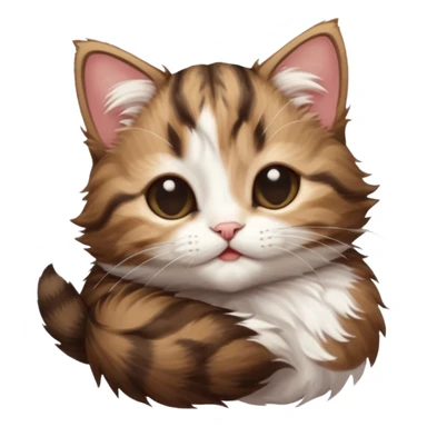 dark brown tabby and white kitten upside down with eyes closed sticker