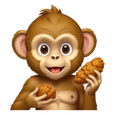 make a monkey eating kfc sticker