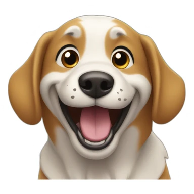 dog is laughing in a house sticker