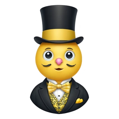 lemon with a monocle, top hat, and cravat sticker