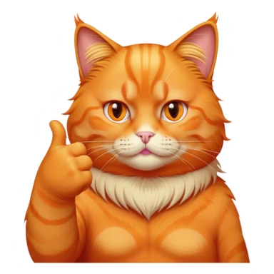 Orange cat giving middle finger to orange Donald Trump 💩 sticker