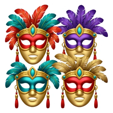 ancient Roman party masks sticker
