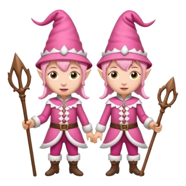 pink elves with staff sticker