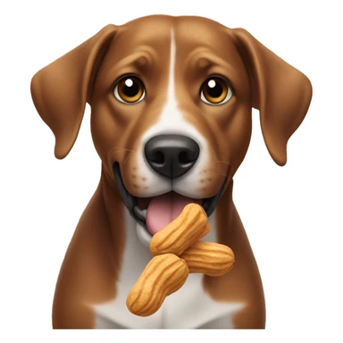 Dog eating peanuts sticker
