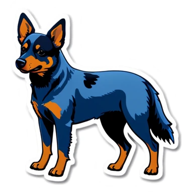 blue heeler in blue heels sticker