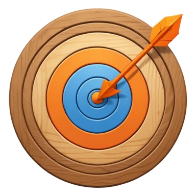blue target with orange arrow in the center sticker