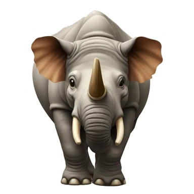 Rhinoceros with wooly mammoth fur sticker