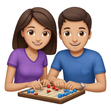 male and female brunette friends playing board game sticker
