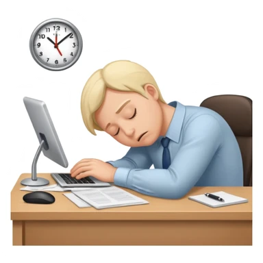 falling asleep at work sticker