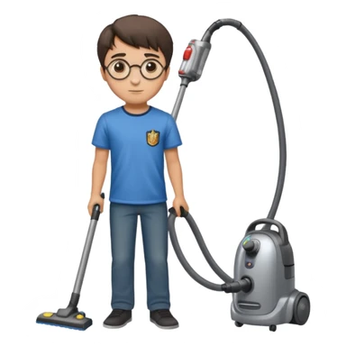 Harry Potter is vacuum cleaning the room sticker