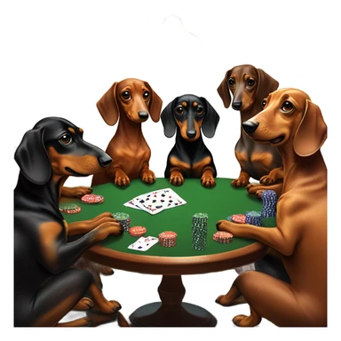  dachshunds gambling sticker