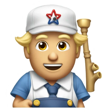  trump as the plumber with horns and bagpipes sticker