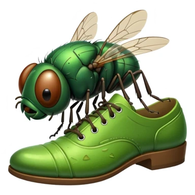 Fly getting smashed by shoe sticker