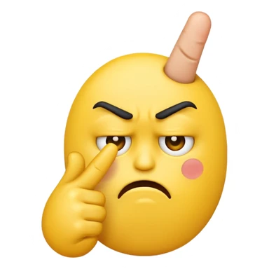 sad emoji with a middle finger sticker