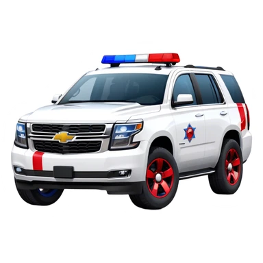 Emergency Response SUV - Chevrolet Tahoe (Model Year: 2021) (Iconic colour: White with red/blue sirens) sticker