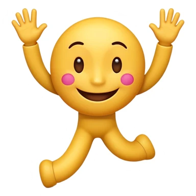 A cute 3D emoji of the English letter 'A' with cartoon arms and legs, dancing happily. Vibrant colors, expressive eyes, smiley face, high quality, white background, sticker style, glossy finish. sticker