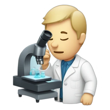 Sleepy man with microscope sticker