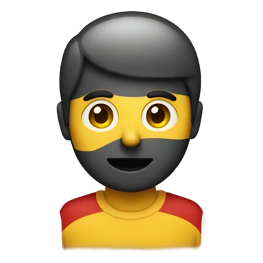 a black and red rectangle with a medium-sized yellow circle in the middle sticker