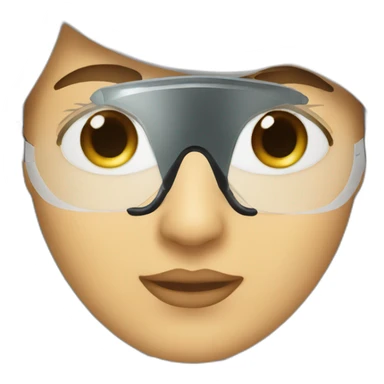 lasik eye surgery mask with dark brown straight hair sticker