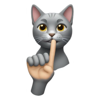 Grey cat who makes a finger of honor sticker