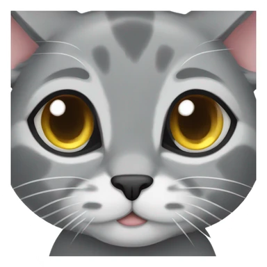 lop-eared gray cat sticker