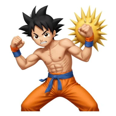 Luffy qui tape goku sticker