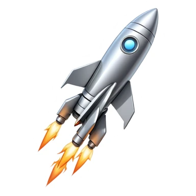 robot like a rocket flying up sticker