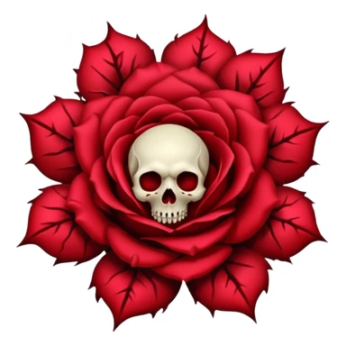 gothic rose with skulls sticker