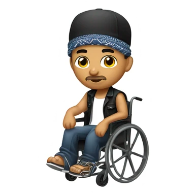A Mexican cholo in a wheelchair  sticker