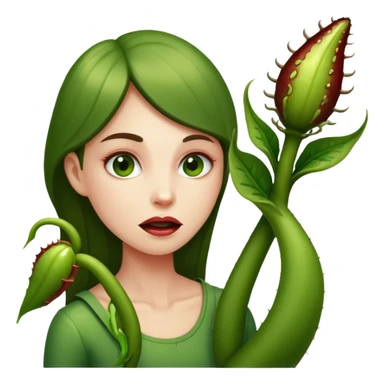 women is eaten by a carnivourus plant sticker