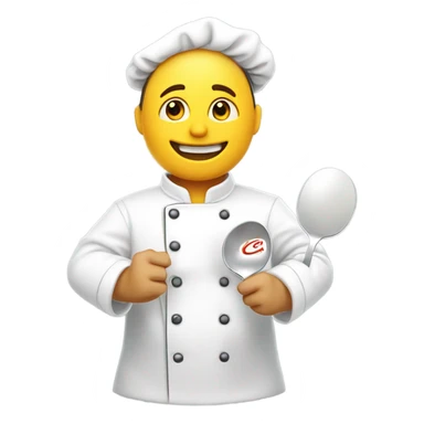 A chef flipping eggs with CWC logo sticker