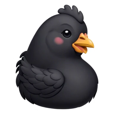 Meme-Worthy Cute Sleeping Black Chicken Portrait Emoji, Head resting peacefully with a contented smile, showcasing a delightfully compact build and a luxuriously soft black plumage, eyes shut in a serene, restful nap, Simplified yet hilariously adorable features, highly detailed, glowing with a soft, drowsy light, high shine, relaxed and utterly lovable, stylized with an air of playful laziness, bright and heartwarming, soft glowing outline, capturing the essence of a comically sleepy chicken, so meme-worthy it feels like it could instantly become the next viral sensation of adorable slumber! sticker